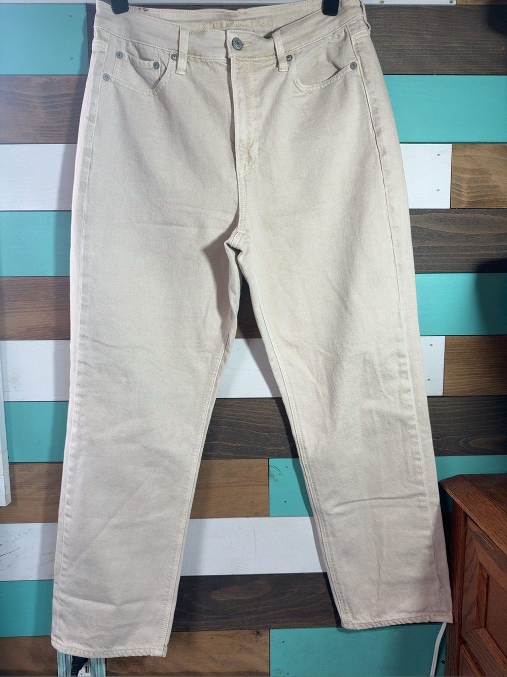 American Eagle Outfitters Beige Straight Leg Jeans